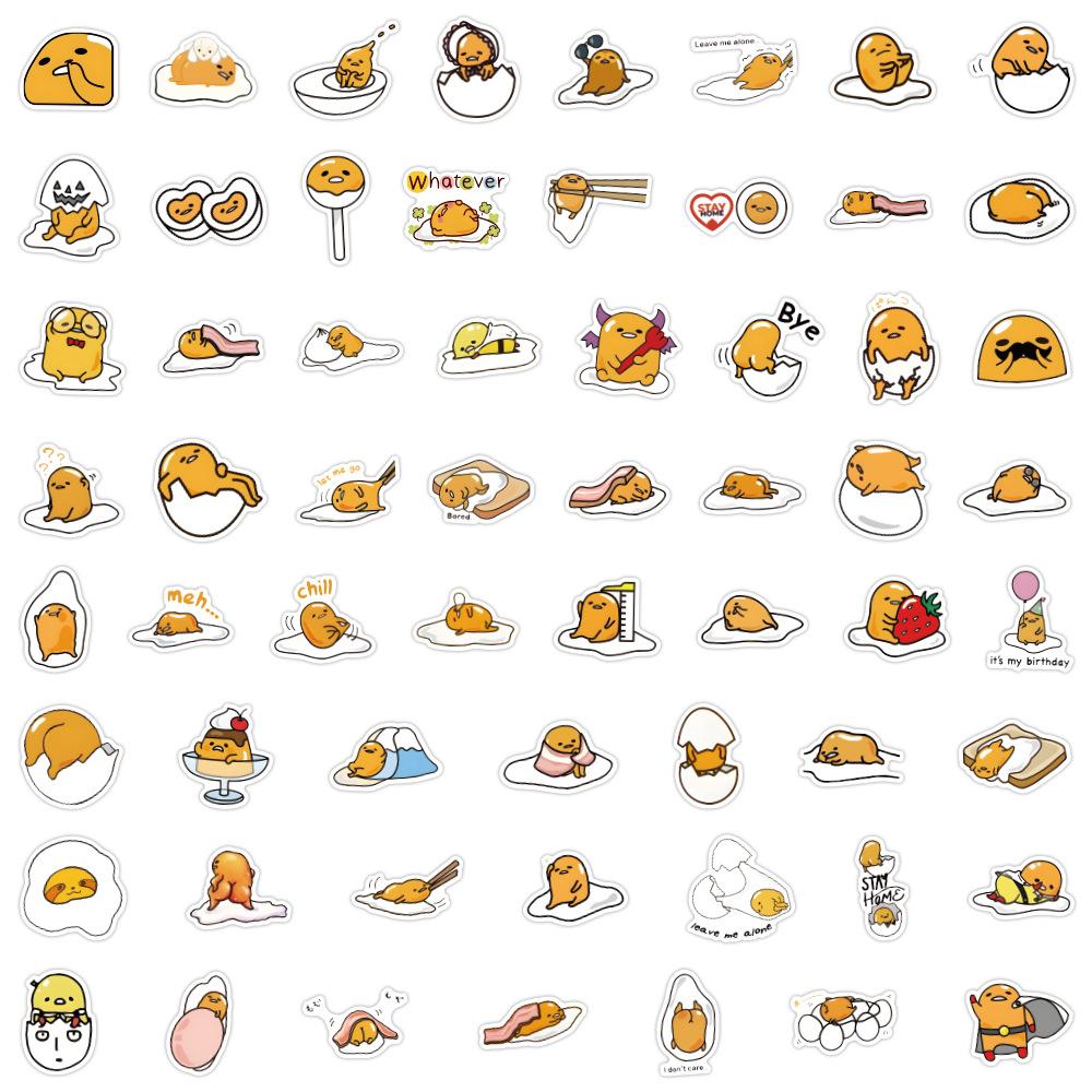 60/120 New Gudetama Graffiti Stickers Decorate Notebook Suitcase Guitar Waterproof Stickers