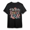 Women's Oversize T-Shirt Book Butterfly Flower Reading Tee Short Cotton Black