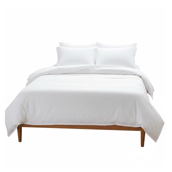 Housse de couette - EDEN - Collection Contemporain - 220x240 cm - Coton Oeko-Tex - Boutons-pression - Uni blanc