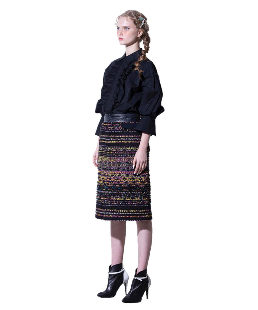 Greedius Purple Tweed Skirt