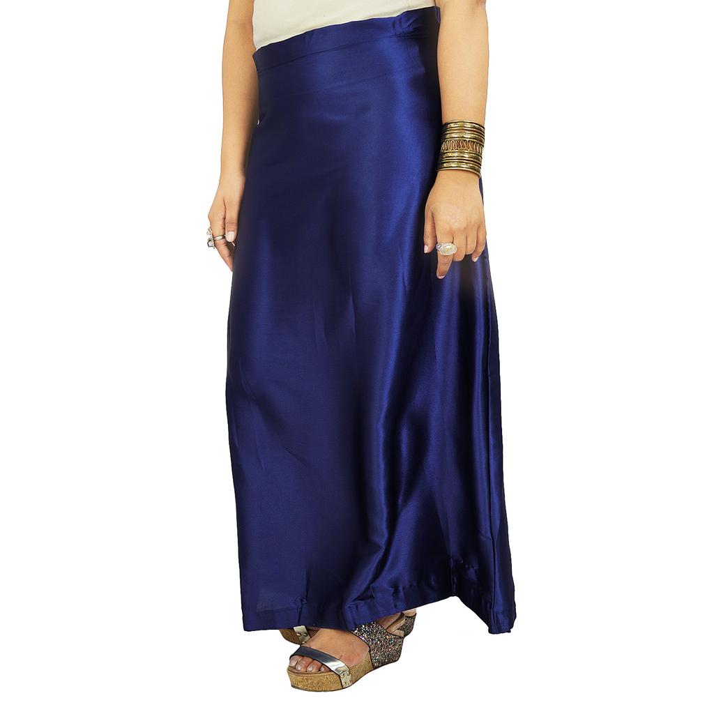 Indian Satin Silk Petticoat Bollywood Solid Inskirt Lining For Sari