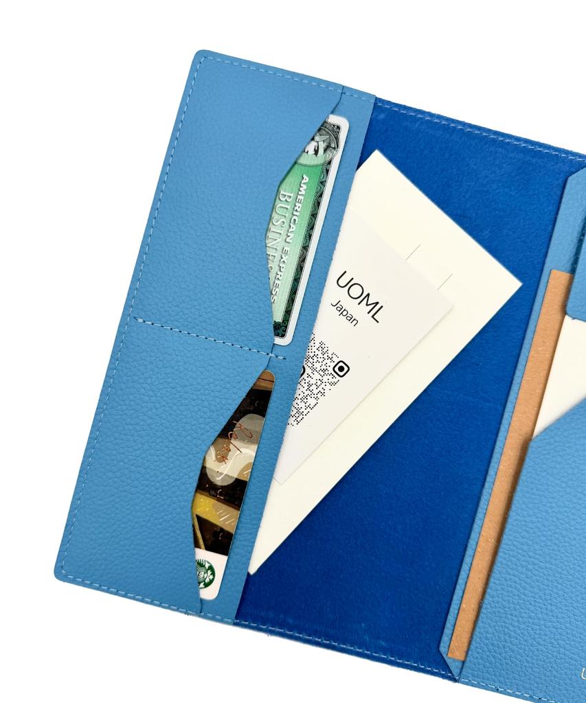 UOML Genuine Leather Planner Cover, Made In Japan (Light Blue, Hobonichi Techo Weeks)