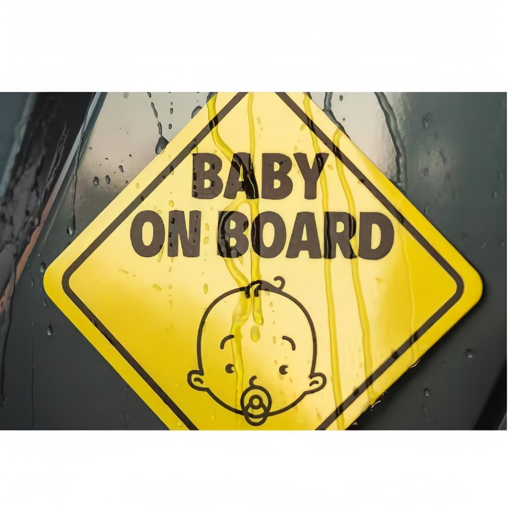 Baby On Board Sticker Kids Safety Reflective Vehicle Car Signs Self-Adhesive Warning Sticker Fuel Tank Sticker for Driver