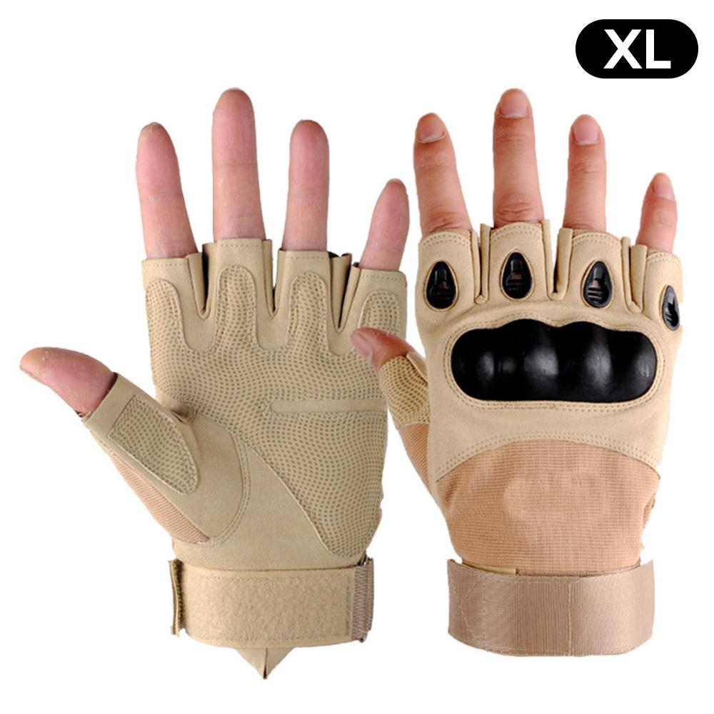 Motorcycle Riding Fitness Gloves Outdoor Tactical Fingerless Gloves Hard Knuckle Hunting Combat Hiking Military Half Finger Glov