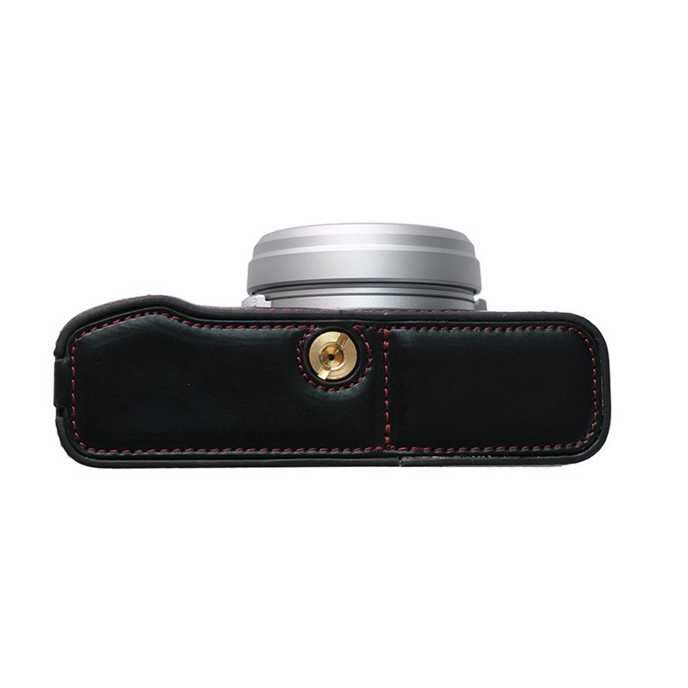 Meia Capa de Câmera para Pele Oleosa para Fujifilm X100VI Fuji X100VI Couro PU Tampa com Abertura Inferior