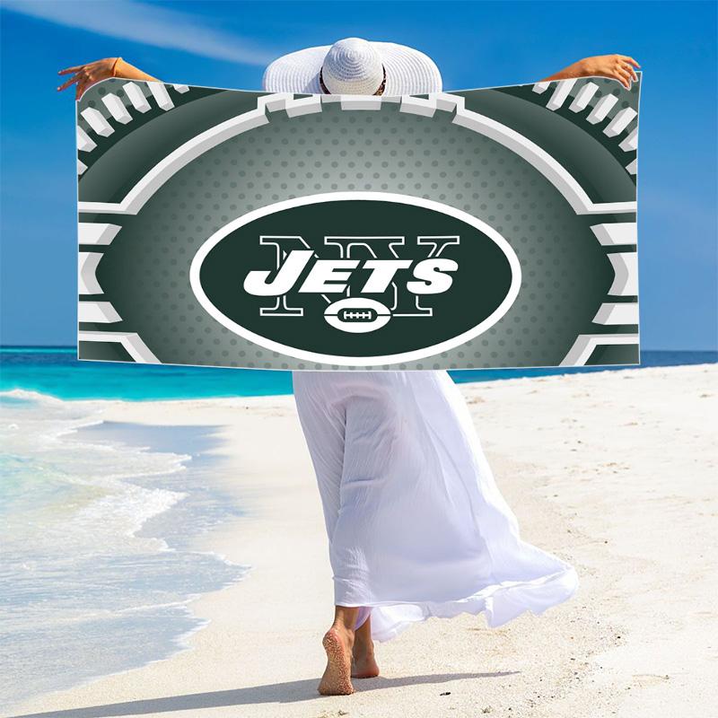 New York Jets Print Strandtuch, Großes Weiches Schnelltrocknendes Handtuch für Strand Camping Schwimmen