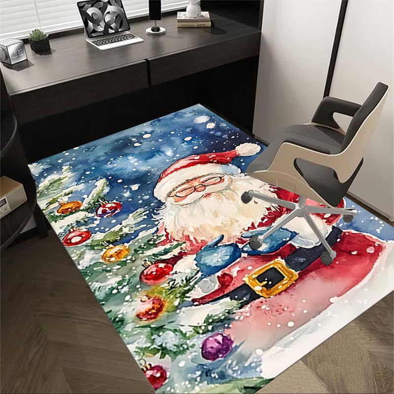 

1pc Santa Claus Christmas tree Carpet Office Rug Outdoor Mat Home Decor Area Carpet Festival Gift 60cm by 90cm