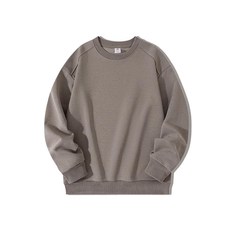 Schweres Baumwoll-Sweatshirt mit Rundhalsausschnitt, 300g - Herbst/Winter, Unifarben, Vielseitig, Lockere Passform, Bequem, Langarm.