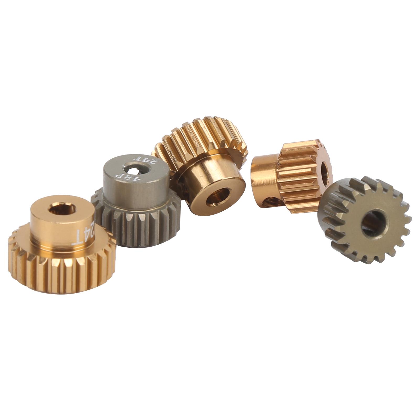 

5PCS 7075 Aluminum Alloy 48P Pinion Gear Set Motor Gears Kit for 1/10 RC Car (16T24T)