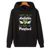Die Gesellschaft sagt, ich sei autistisch. Gott sagt, ich sei perfekt. Autismustag Lustige Grafik Kapuzenpullover Unisex Neu bei Hoodies und Blusen