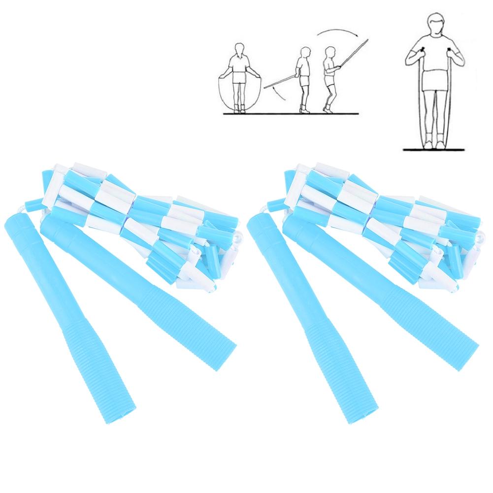 2 Stück PVC Bunt Verstellbares Gelenk Springseil Kinder Kindergarten Erwachsene Fitnesszubehör Blau