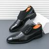 Fashion High End Brand Men's Leather Casual Shoes Office Men's Business Shoes Luxurious Banquet Pointed Toe Shoes for Wedding Brown