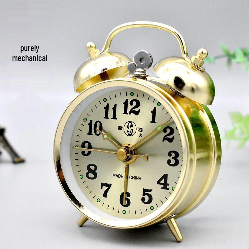 Super Loud Retro Horseshoe Wind-up Alarm Clock with Metal Movement 1188 Mini Electronic