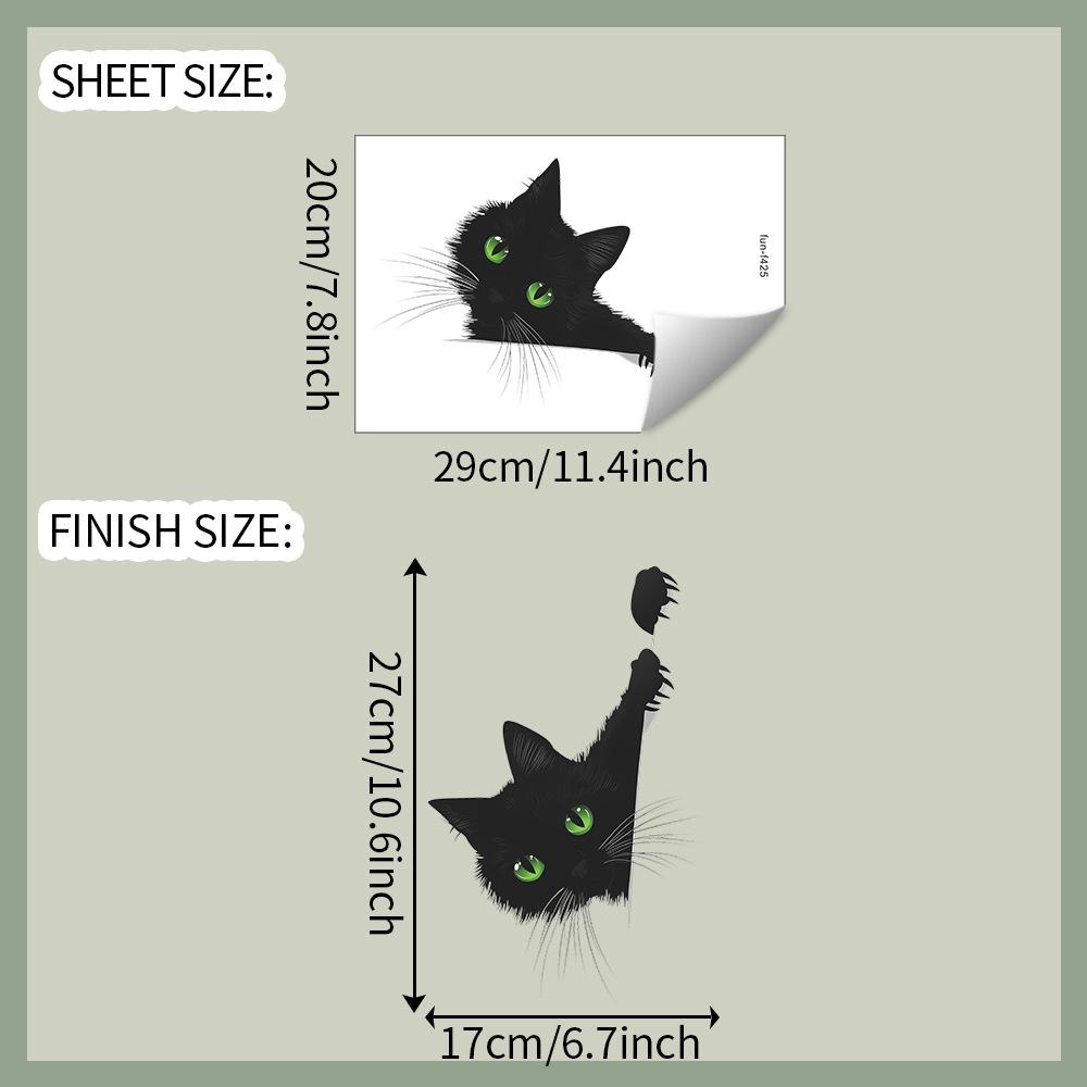 

Милый подглядывающий черный кот Спальня Гостиная Прихожая Дом Украшение Наклейки на стену