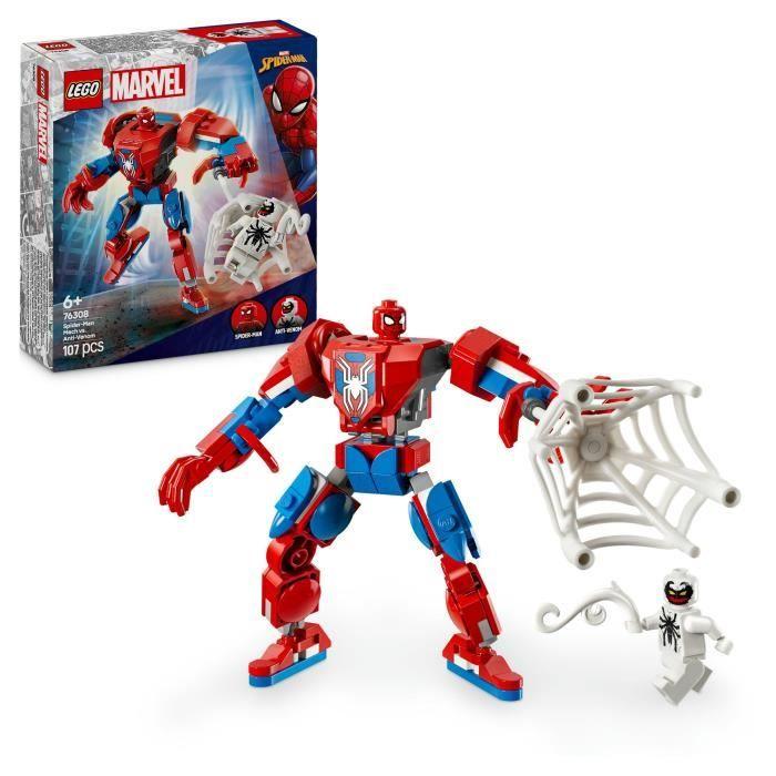 LEGO Marvel 76308 Le robot de Spider-Man contre Anti-Venom - Jeu de super héros dès 6 ans