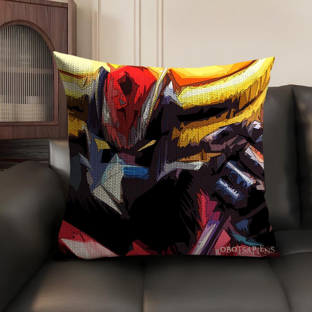 G-Goldorak Anime Cool Cushion Cover Natural Linen Organic Fabric Double-Sided Printing Sofa Home Decor Gift Pillow Case