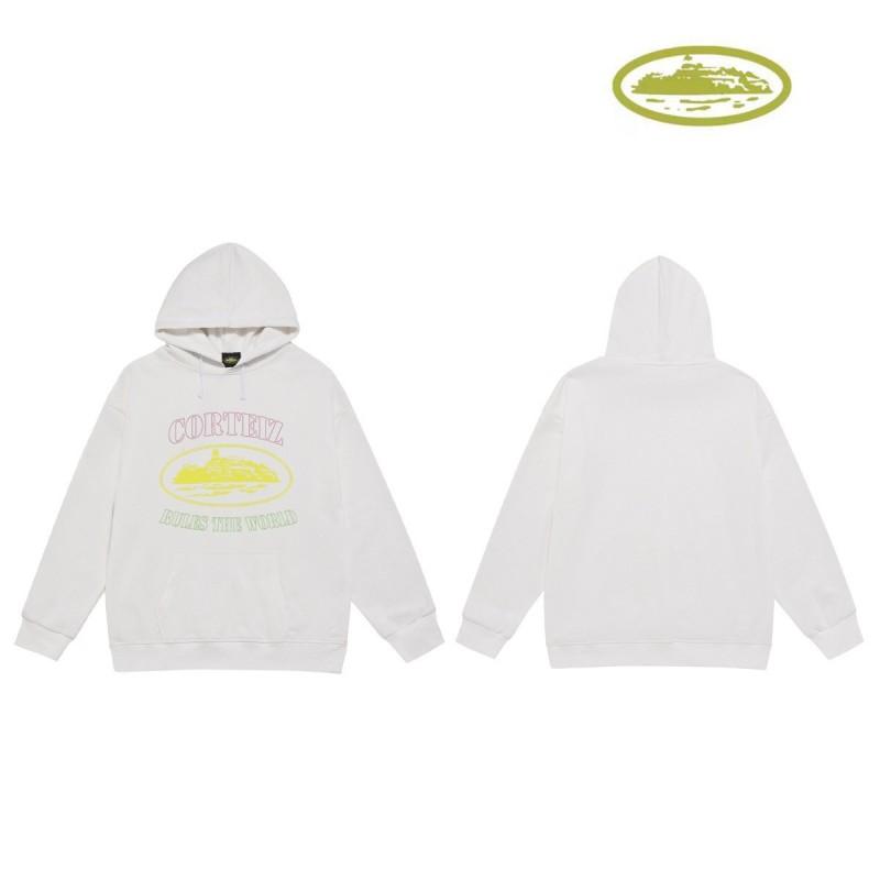CORT Alcatraz Distressed Hoodie Men Streetwear Loose Fit Couple Sweatshirt Winter