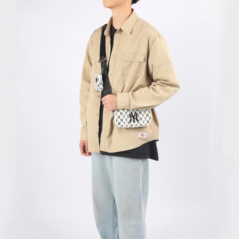 New MLB Monogram Collection Polyester Shoulder Bag, Crossbody Bag Mini Unisex Black White 3ACRS012N-50CRD