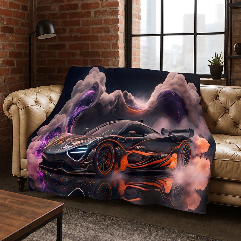 Future concept sports car Moto Racing Flannel Blanket Soft Warm Throw Blanket for Bedroom Living Room Bed Travel Camping Picnic