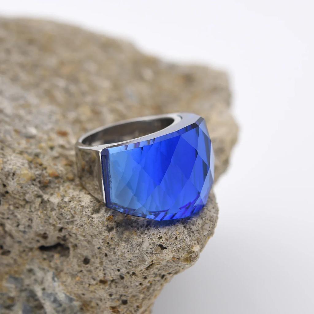 Men's/Women High Quality Luxury Stainless Steel Multi-Gemstone Style Ring Classic Trend Jewelry