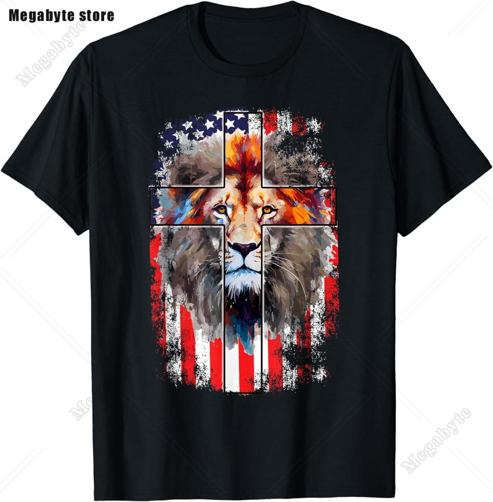 Jesus Lion of Judah Christian Gift for Unisex Women TShirt Vintage T Shirt Animal Tops Casual Fashion Christian T Shirt Oversized
