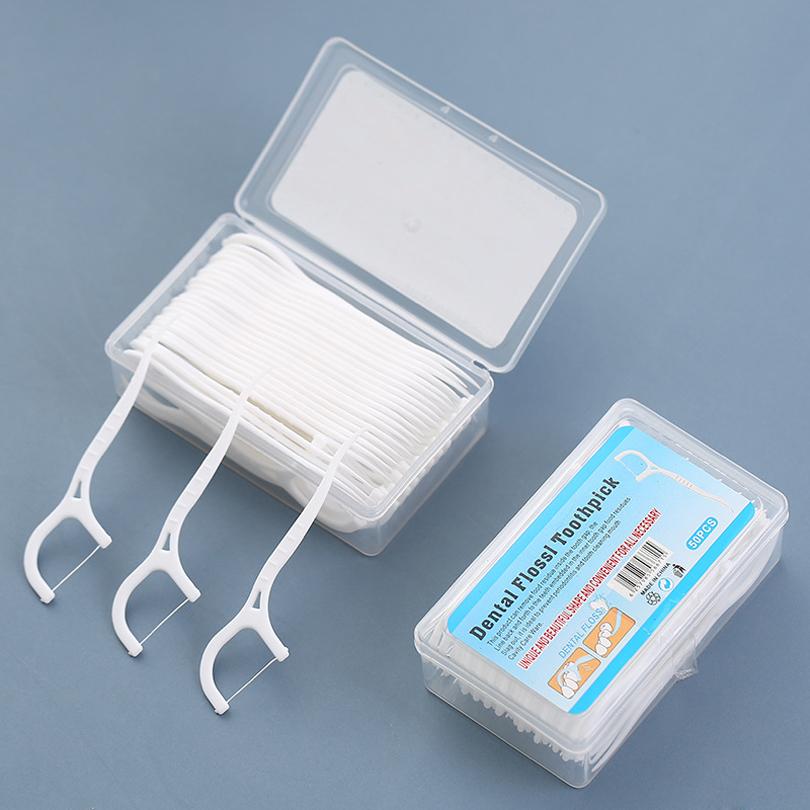 50pcs/100pcs flossing high tensile toothpicks, ultra-fine dental floss, interdental cleaning stick