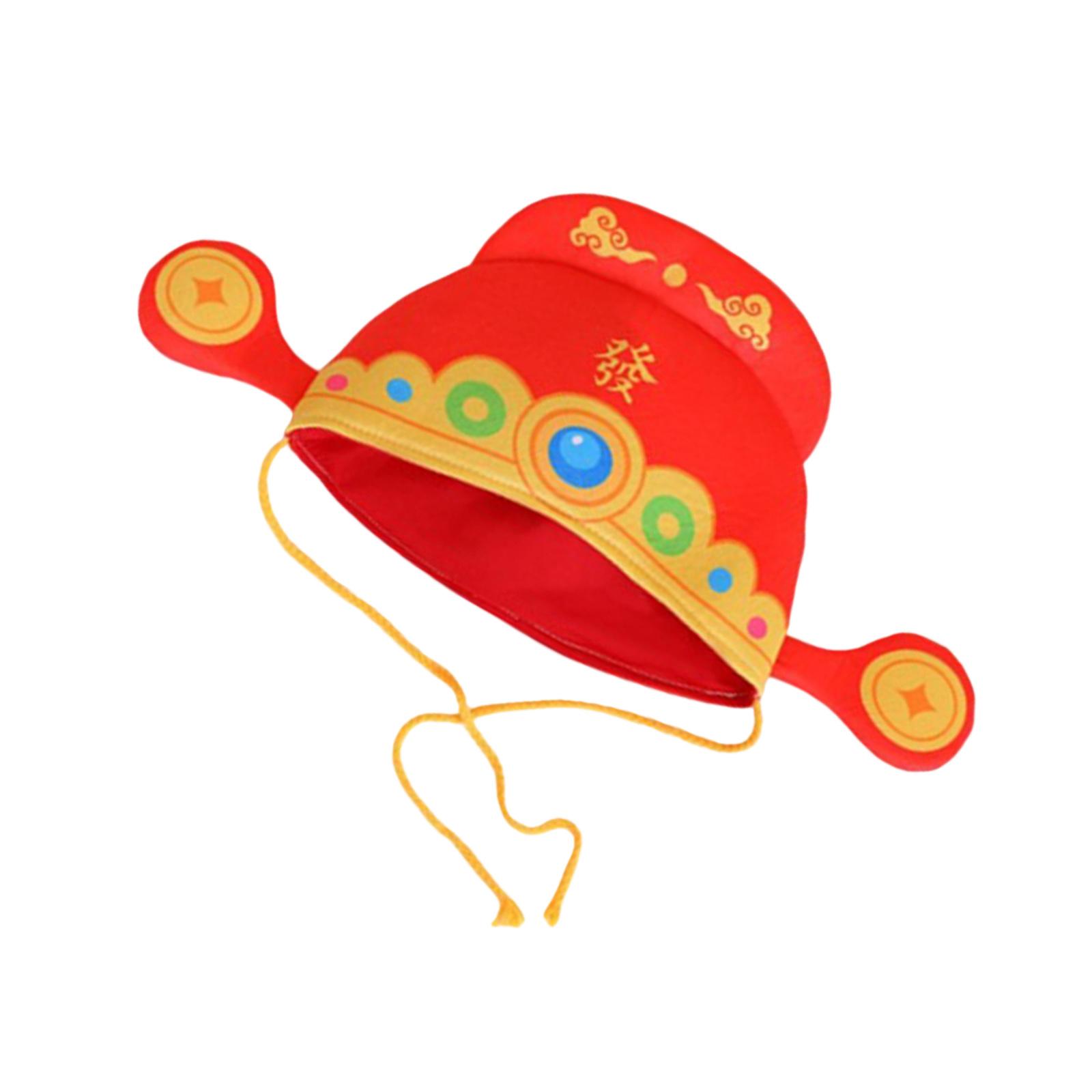 Chinese God Of Wealth Party Hat With Soft Inner Lining Foldable God of Wealth Hat For Men Women Holiday Photography Aid 1