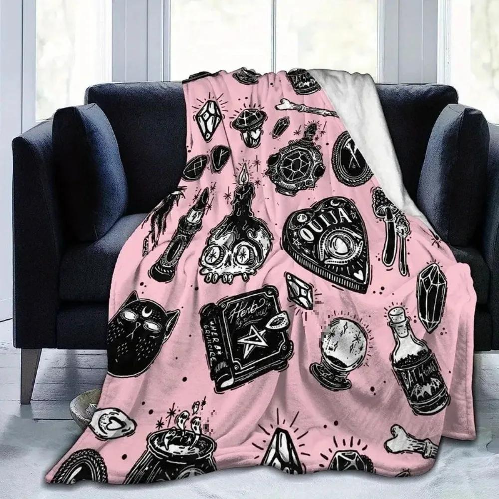Warm Flannel Fleece Throw Blanket for Halloween Cozy Sofa and Bed Cover for Home Decor