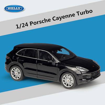 Welly 1/24 Porsche Cayenne Turbo SUV Model auta ze slitiny Diecast Kovová terénní vozidla Model auta Vysoká simulace Dětská hračka Dárek