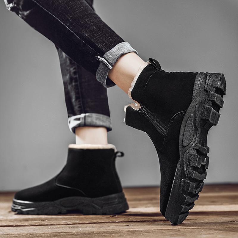 Pánské sněhule Zimní móda Plus sametové teplé bavlněné boty Venkovní ležérní krátké boty Trekové boty