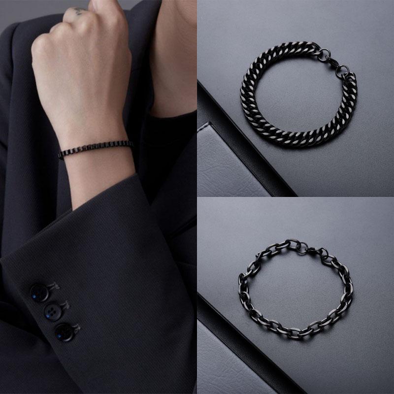 Fashion Cuban Chain Bracelet Men Black Snake Bone Link Braslet Boyfriend Gift Hiphop Cool Biker Hand Accessories Wrap Braclet