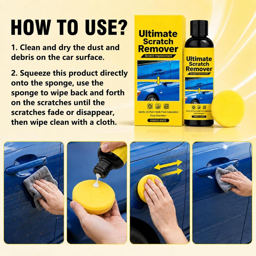 NanoPolix Car Scratch Remover, NanoPolix Scratch Remover, Plastic Polish Scratchs Removers, Quick Fix Removal Paste for Deep Scratches, All Paint