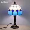 Retro Stained Glass Table Lamp E27 Colorful Art Lampshade Mediterranean Style Baroque Table Light Bedroom Bedside Decor Lighting