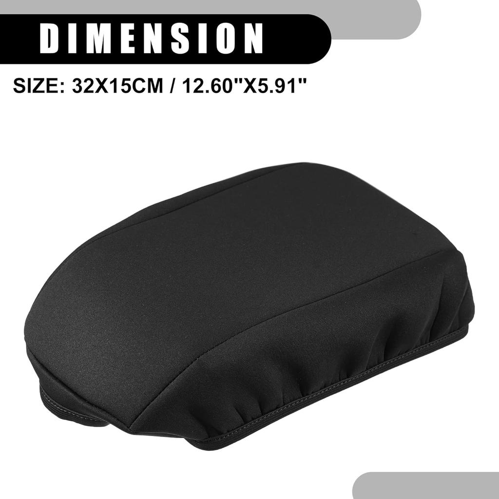 Center Console Seat Armrest Cover - Car Inner Seat Armrest Lid Storage Covers Trim - for Ford Escape 2017-2019 Neoprene Fabric Black - 1 Pc