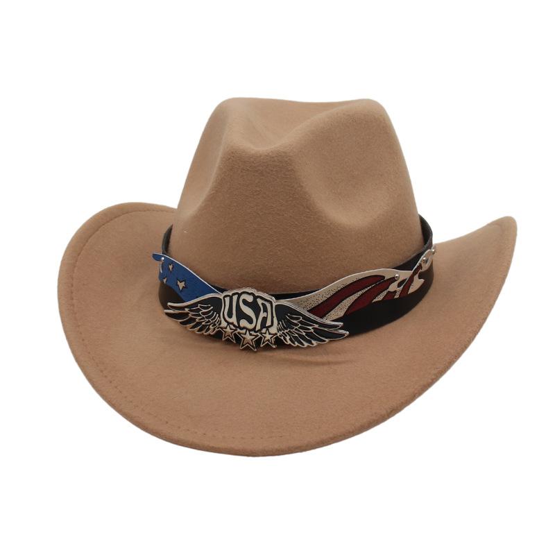 Tibetan Jazz Hat Woolen Shiny Belt Celebrity Style Retro Cowboy Hat Western Cowboy Hat