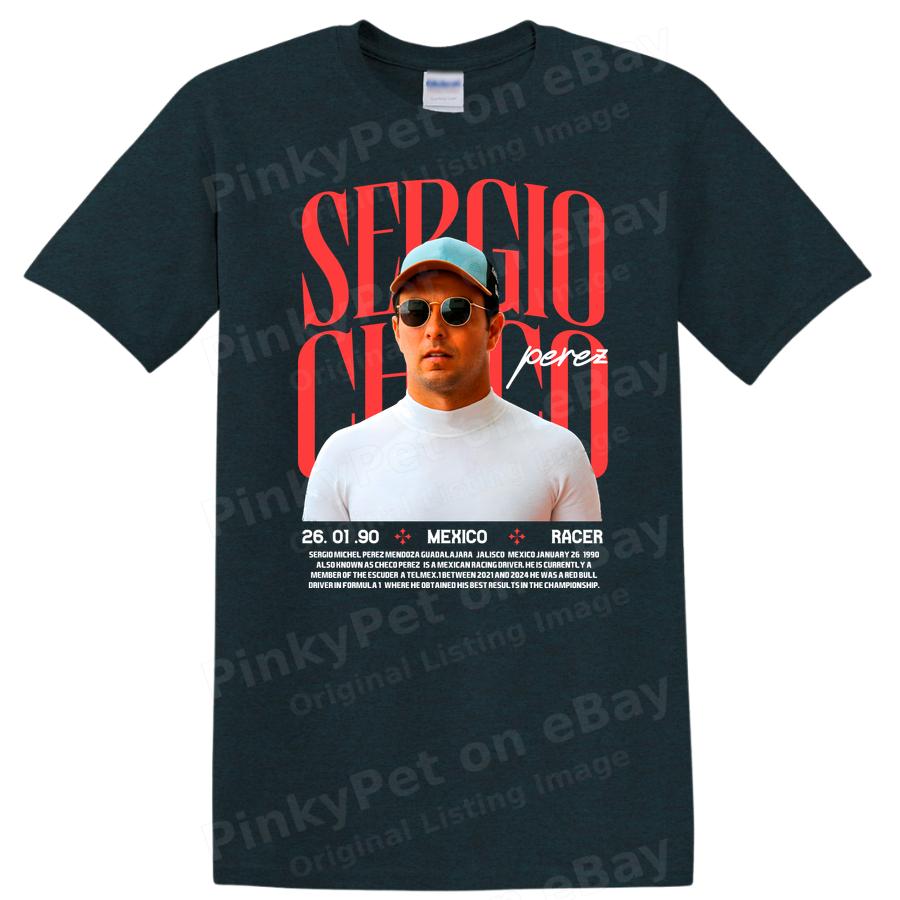 Sergio Perez Fan T Shirt Retro Style Graphic Tee Cool Racing Design Gift