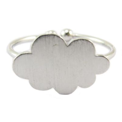 [P5880] - Silver 'Cloud' Handmade Ring - 15x10 Mm