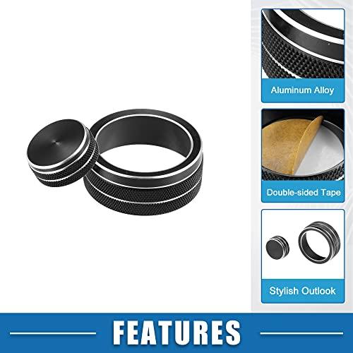 A ABSOPRO Car Center Console Multimedia Control Button Covers Compatible with Infiniti Q50 QX50 Q60 2pcs Black