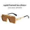 Cyberpunk Square Sunglasses With Metal Frame Uv400 For Cycling And Travel