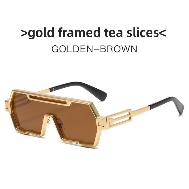 Cyberpunk Square Sunglasses With Metal Frame Uv400 For Cycling And Travel