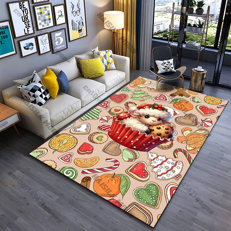Festive treats holiday theme carpet Yoga living room room decor children's crawling mat doormat area rug games mat