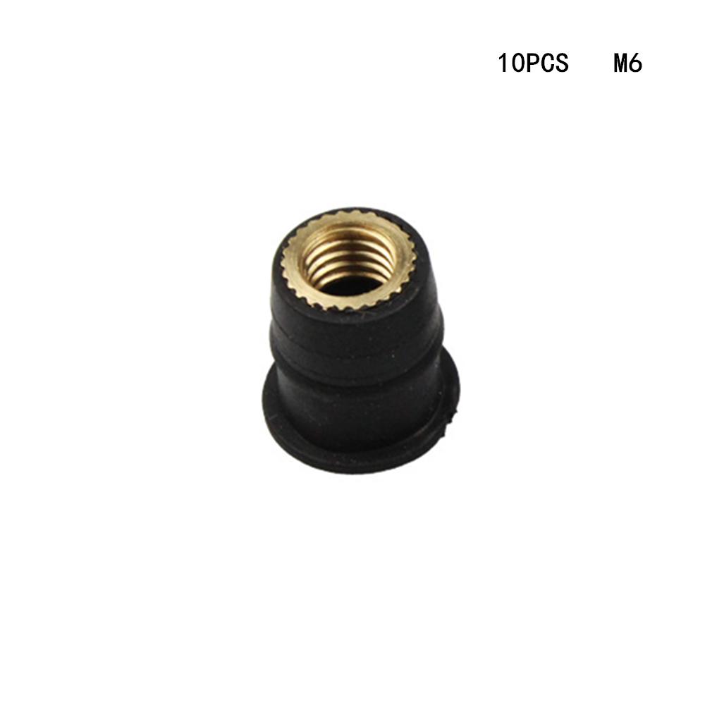 10PCS Motorcycle M4 M5 M6 Metric Rubber Well Nuts Windscreen Fairing Cowl Anodized Aluminum Moto Screws Bolts Accessories
