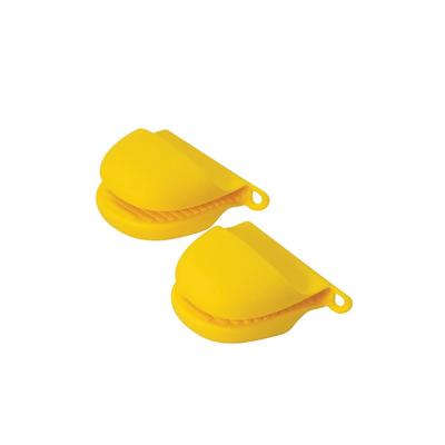 Pearl Metal DELISH KITCHEN Mini Silicone Oven Mitts Pot Holders 2-Piece Set Yellow CC-1812 Heat Resistant Pinch Grips