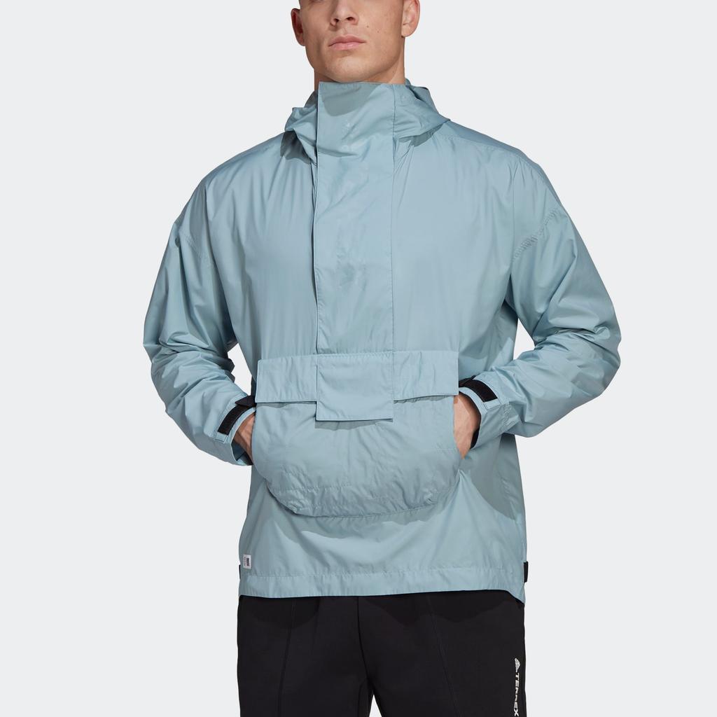 Adidas Solid Color Casual Hooded Sports Breathable Long Sleeve Jacket Men Jacket Light-Gray Blue HA7691