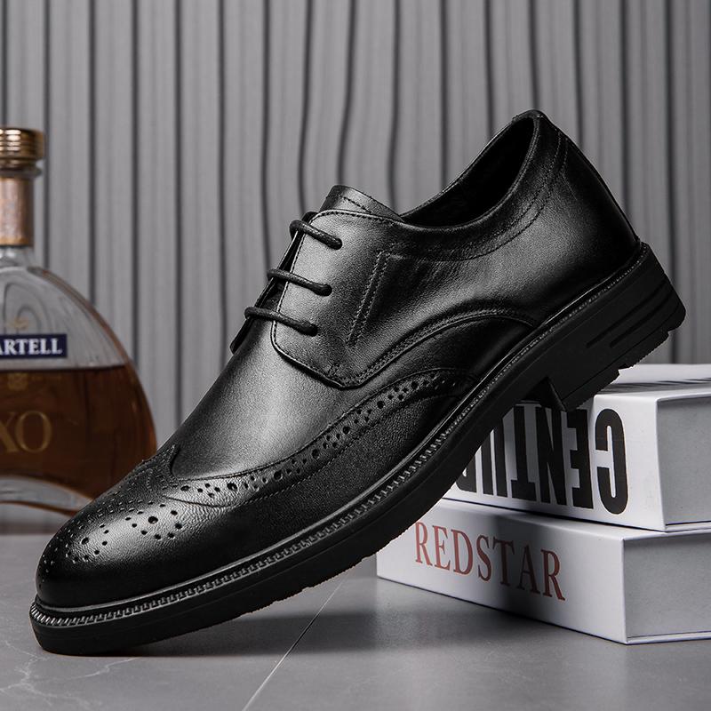 FashionNew Genuine Leather Mens Oxford Shoes Breathable Outdoor Sneakers Luxury Brand Men Brogue Shoes Handmade Casual Business Shoes