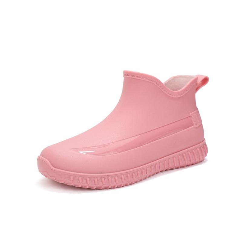 Rain shoes women's short water shoes fashionable low tube thickened rain boots warm wear-resistant non-slip outdoor kitchen shoes