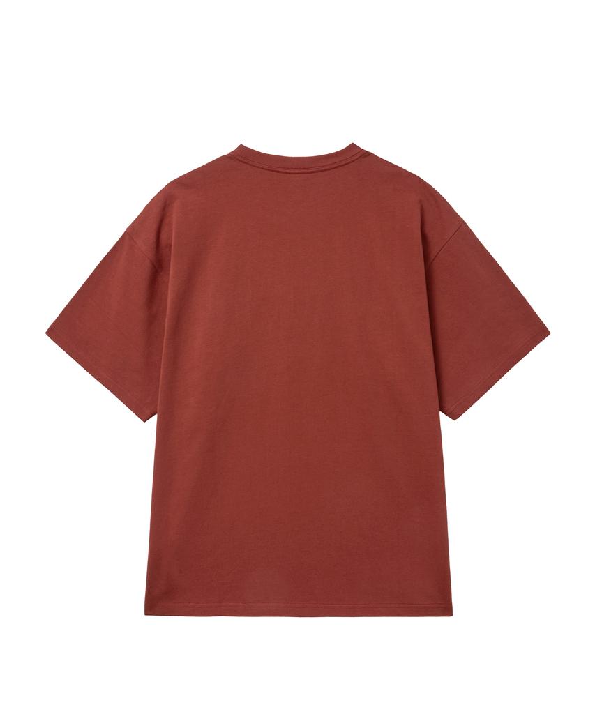 YALE Two-Tone Arch Short Sleeve T-Shirt_Coral