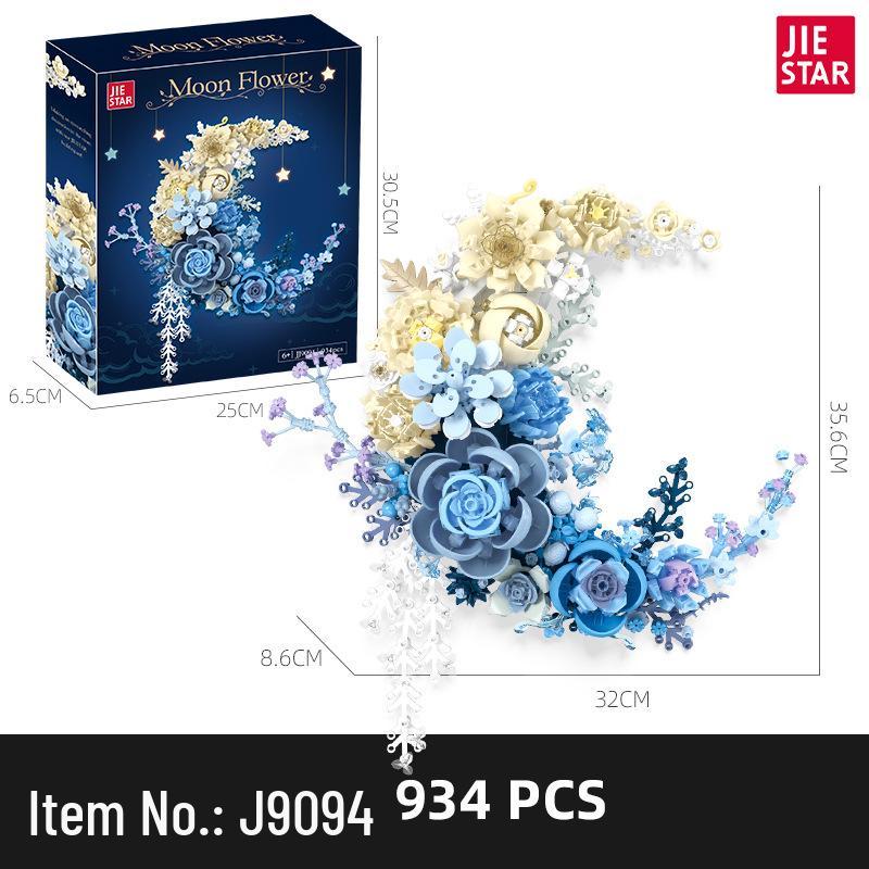 Moon Flower Building Blocks Bouquet: Qixi Festival Valentine s Surprise Gift Edition