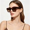 New European and American retro sunglasses women's ins square tortoiseshell thick frame sunglasses UV-proof glasses