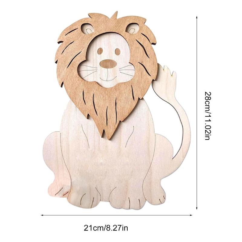 Wall Decors Nordic Cute Animal Wood Wall Hangings Decorations Ornament Decals for Childrens Room Bedroom Kindergartens